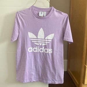 Adidas light lilac purple trefoil tshirt xs